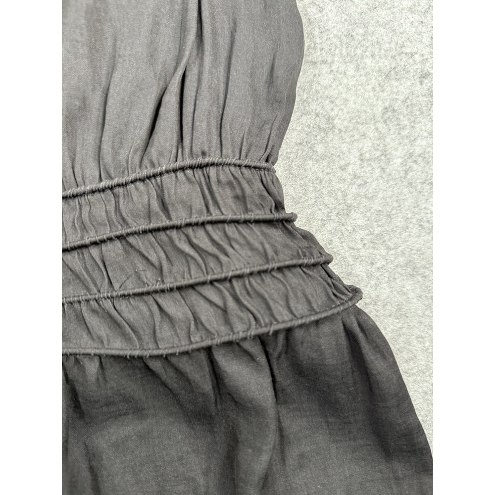 White House Black Market Women's Small Black Ruffle Peplum Sleeveless Blouse - Picture 6 of 9